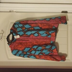 Colorful Snakeskin Print Hoodie Ashley Stewart 22/24